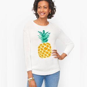 Talbots Pineapple cruise/vacation sweater
